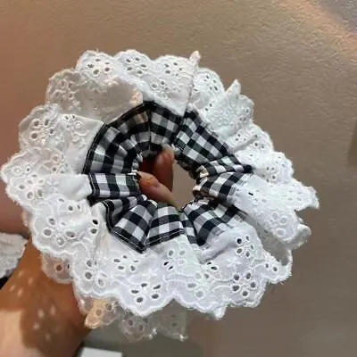 Ins Lolita Lace Scrunchies Flower Temperament Hair Rope Large Lace Hair Band H • £4.31