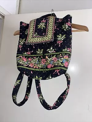Vera Bradley New Hope Pink Ribbon Backpack Cinch Usa Made Retired Bag Floral • $29.88