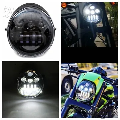 Black Motorcycle DOT LED Headlight For Harley V-Rod Street Rod VRSC VRSCR VRSCF  • $139.45