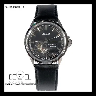 Citizen Super Titanium Automatic Black Leather Strap Men's Watch NH9120-11E • $188.58