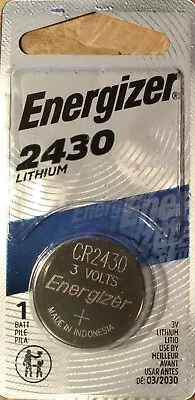 1 X ENERGIZER CR2430 Lithium 3v Coin Battery Australia Stock Use By 03/2030 • $4.99