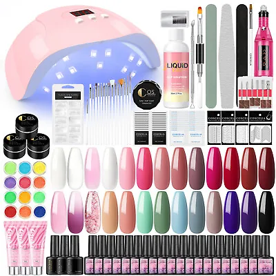 26 Color Gel Nail Polish Kit With Lamp Drill Starter Set Poly Nail Extension Gel • $29.99