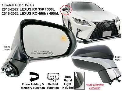 For Power Folding Mirror 2016-2022 Lexus RX 350 350L 450h  450hL Passenger Side • $193.03