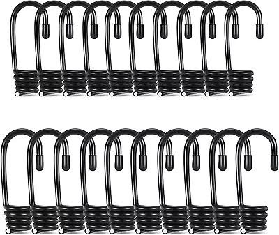 20 Pieces Bungee Hooks Bungee Shock Cords Hooks 1/4 3/8 Inch Wire Coated Blac... • $14.25