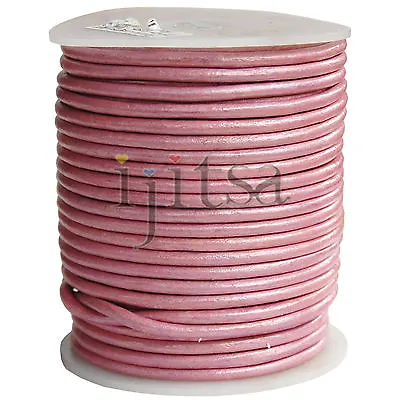 $11.98 • Buy 3mm Round Hot Pink Genuine Leather Cord 5 Yards Section (spool Is Not Included)