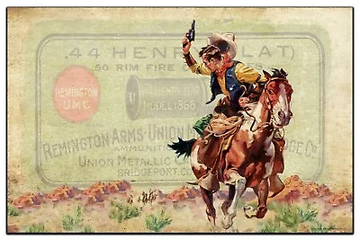 Vintage Remington Ammo Box Pistol Art Print 11x17 Cowboy Western Wall Decor • $11.95