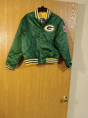 Vintage Green Bay Packers Starter Satin Snap Jacket Youth Medium • $22.96