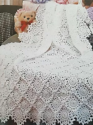 CROCHET PATTERN Baby Shawl Blanket Size  33 X 42    116 • £1.95