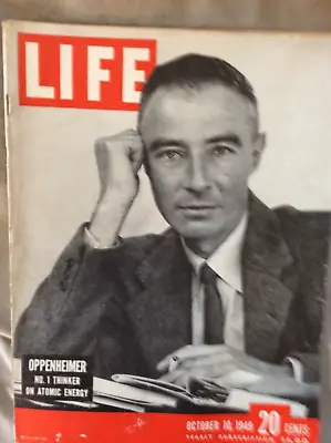 October 10 1949 OPPENHEIMER Yankees Marilyn Monroe VINTAGE LIFE MAGAZINE VG+ • $100