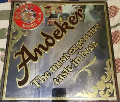 Vintage Pabst Andeker Most Expensive Taste In Beer Mirror Sign Ornate Bar Pub • $125.75