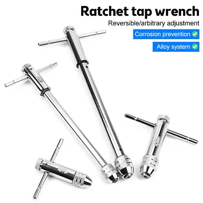 Ratchet Tap Wrench Reversible T Bar Handle M3-M8 M5-M12 For Tap & Die Set USA • $11.98
