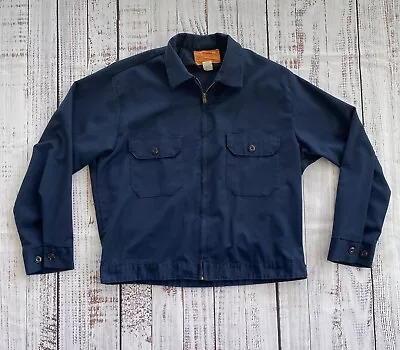 Vintage 1980s Miller Bomber Work Jacket Union USA Made Blue Mens Size Large • $59.99