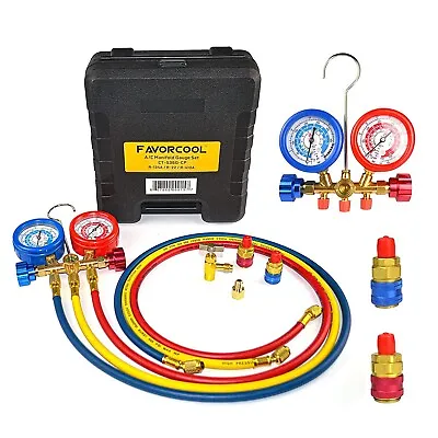 FAVORCOOL CT-536G AC Diagnostic Manifold Gauge Set R410A R134A R22 Refrigerants • $105.17