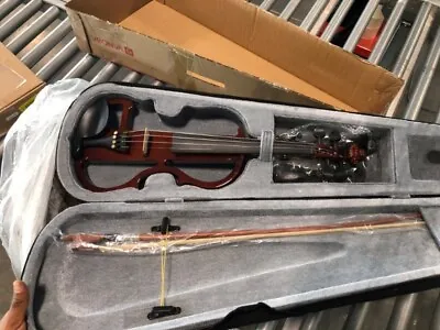 Vangoa Electric Violin 3/4 Size Violin - Reddish Brown With Canvas Case • $134.89