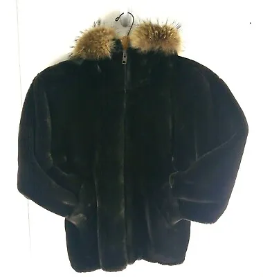 Women's J Percy For Marvin Richards Coat Bomber Jacket Faux Fur W Hood Lined XS • $92.37