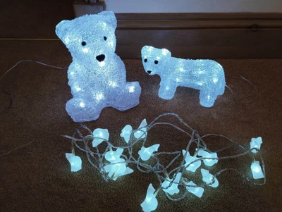 £9 • Buy Polar Bear Lights X 3 Bears 🐻‍❄️ Fairylights Cute Christmas Teddy LED Lighting