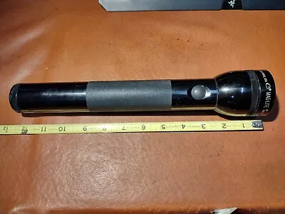 Maglite Flashlight 3 D Cell Black Mag-Light 12.5  Mag Lite Tested W/SPARE BULB • $19.99