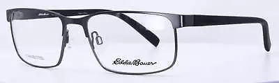 Eddie Bauer EB32026 GR Gray Mens Rectangle Stainless Steel Eyeglasses 56-17-140 • $59.99