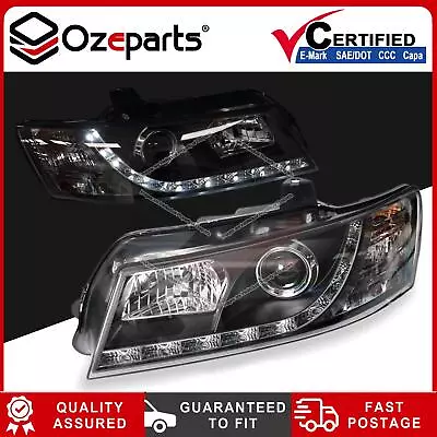 Black LED DRL Projector Head Lights For Holden Commodore VZ Sedan Wagon Ute • $506