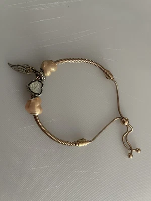 $180 • Buy Pandora Rose Gold Slider Bracelet And Charms 