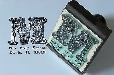 Custom Fancy Initial Monogram Address Or Bookplate Rubber Stamp By Amazing Arts • $19.99
