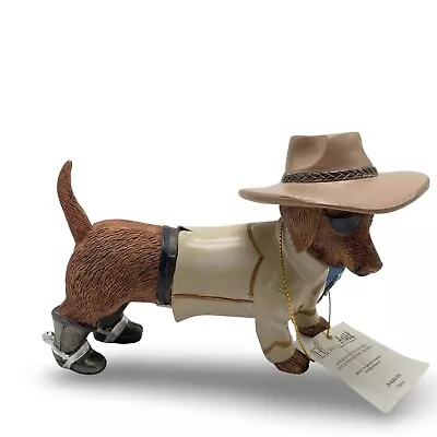 Spurs N Fur Rusty Bones Cowboy Dachshund Dog Western Hamilton Eye Patch Figurine • $17.99