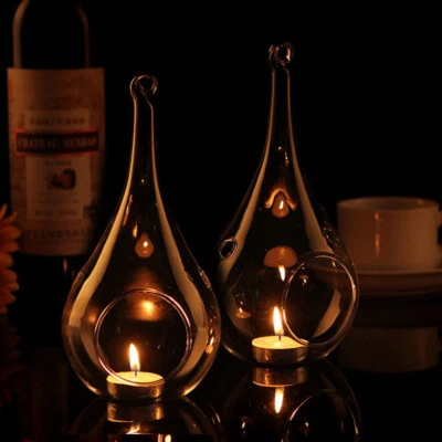 £9.95 • Buy 6pcs Hanging Clear Glass Tea Candle Light Holder Wedding Centrepiece Table Decor