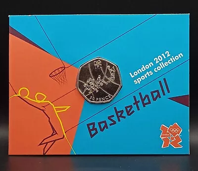 London 2012 Olympic 50p Coin BASKETBALL Brilliant Uncirculated In Sealed Card • £6.95