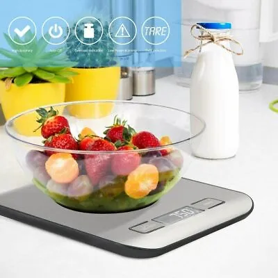£8.39 • Buy 5kg Electronic Kitchen Scales Digital LCD Bowl Cooking Food Baking Weighing 81