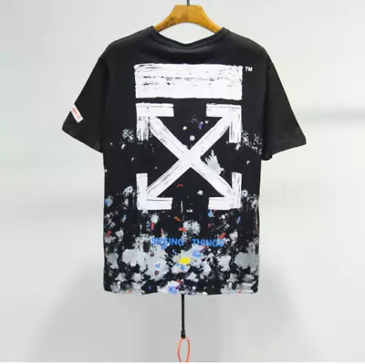 New OFF WHITE T-Shirt Unisex Hip Hop Short Sleeve Tee Loose Street Casual Tops！ • £29.04