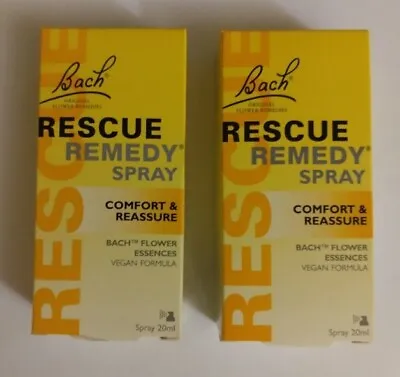 2 X Boxes Bach Rescue Remedy Spray. Comfort & Reassure. 20 Ml Size Bottle. • £20