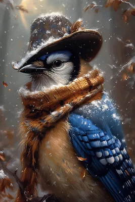 HAT BIRD ART PRINT Fantasy Barn Wall Decor Surreal Wildlife Animal Poster D176 • $7.95