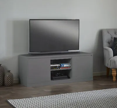 Grey Gloss Television TV Entertainment Unit Stand Living Room Lounge Furniture • £50