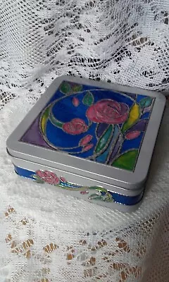 £4.99 • Buy Churchill's Rose Garden Mackintosh Style Embossed Biscuit Storage Tin Empty