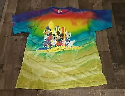 $24.99 • Buy VTG Mickey Unlimited Warped Tie Dye Beach Surfboard Vacation T-Shirt Size XL
