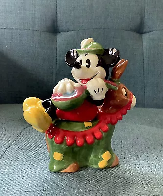 Mickey Mouse And Burro Ye Olden Days Enesco Stacking Salt And Pepper Shaker Set • $13.99