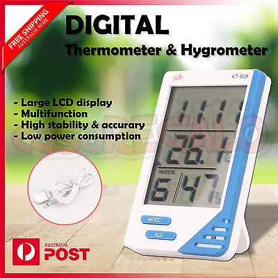 Digital Thermometer Hygrometer Temperature Indoor Outdoor LCD Humidity Meter • $8.45