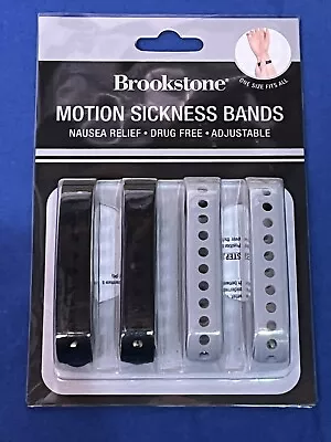 Brookstone Motion Sea Sickness Bands Anti Nausea Relief 4 Pack 2 Black 2 Grey • $6