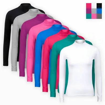 Ladies Womens POLO Neck Roll Neck Turtle Neck Plain Jumper Top Long Sleeve • £6.89