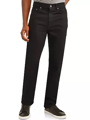 Men's Regular Fit Denim 100% Cotton 5 Pockets Jeans Men Tall Big Black Dark Blue • $19.99