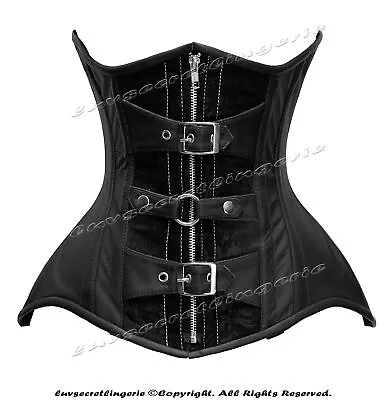 Heavy Duty 24 Double Steel Boned Waist Training Leather Underbust Corset 8703-LE • $99.99