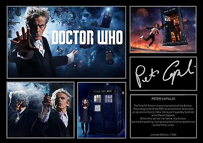 £5 • Buy 5058  DR WHO  PETER CAPALDI  12th DOCTOR SIGNED PHOTO PRINT