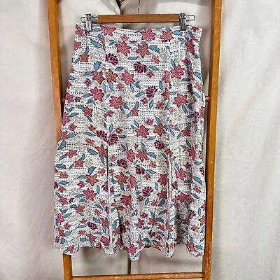 Tigerlily Skirt Womens 12 Multicoloured FloralPrint Mid Rise Mid Length Boho • $27.95