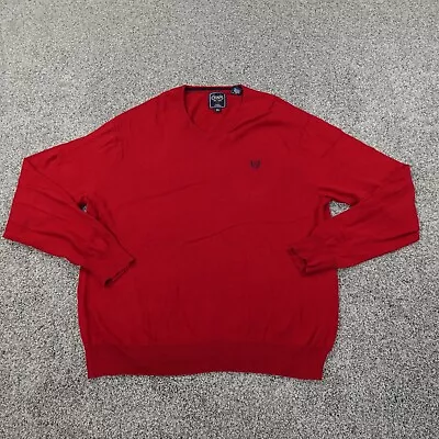 Ralph Lauren Chaps Sweater Mens Extra Large Red Blue Cashmere Outdoor Sweatshirt • $27.99
