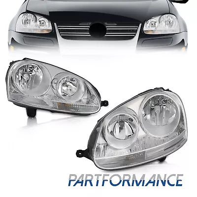 For Volkswagen 2006-2009 GTI/Rabbit & 2005-2010 Jetta Headlights Chrome RH+LH • $98.99