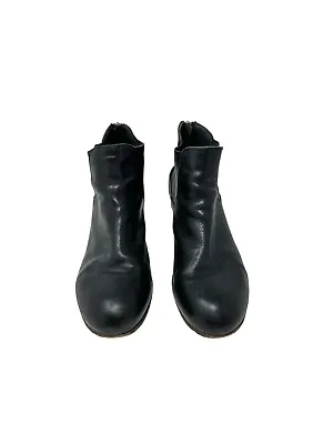 MOMA Shoes EU 38 Us 7.5 Women Ankle Boots Black Leather Back Zipper • $55.99