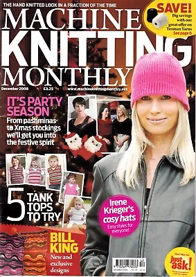 Machine Knitting Monthly Pattern Magazine December 2008 Ladies Mens Baby Family • £5.49