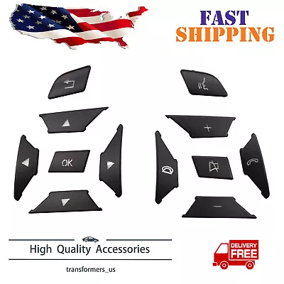 12PCS Black Steering Wheel Button Trim Fits For Mercedes Benz E C G Class • $10.99