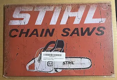 STIHL Chain Saw Metal VintageTin Sign-8x12 • $13.99