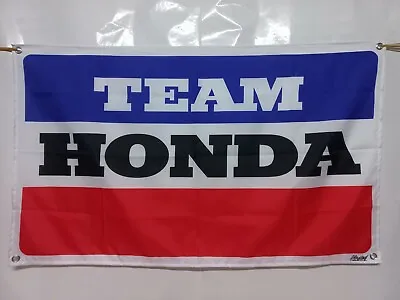 Vtg Motocross Enduro Flag Banner Sign Logo Team Honda Room Garage Shop • $35